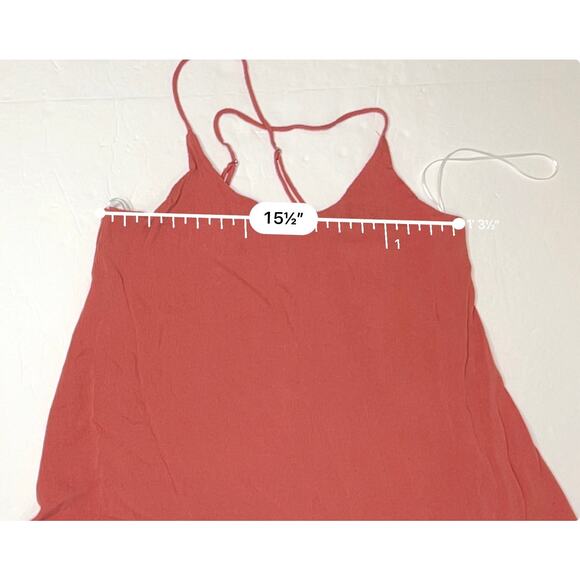 Lulu's Strappy Rust Orange Guazy SunDress MEDIUM Casual Date Night - Picture 5 of 11